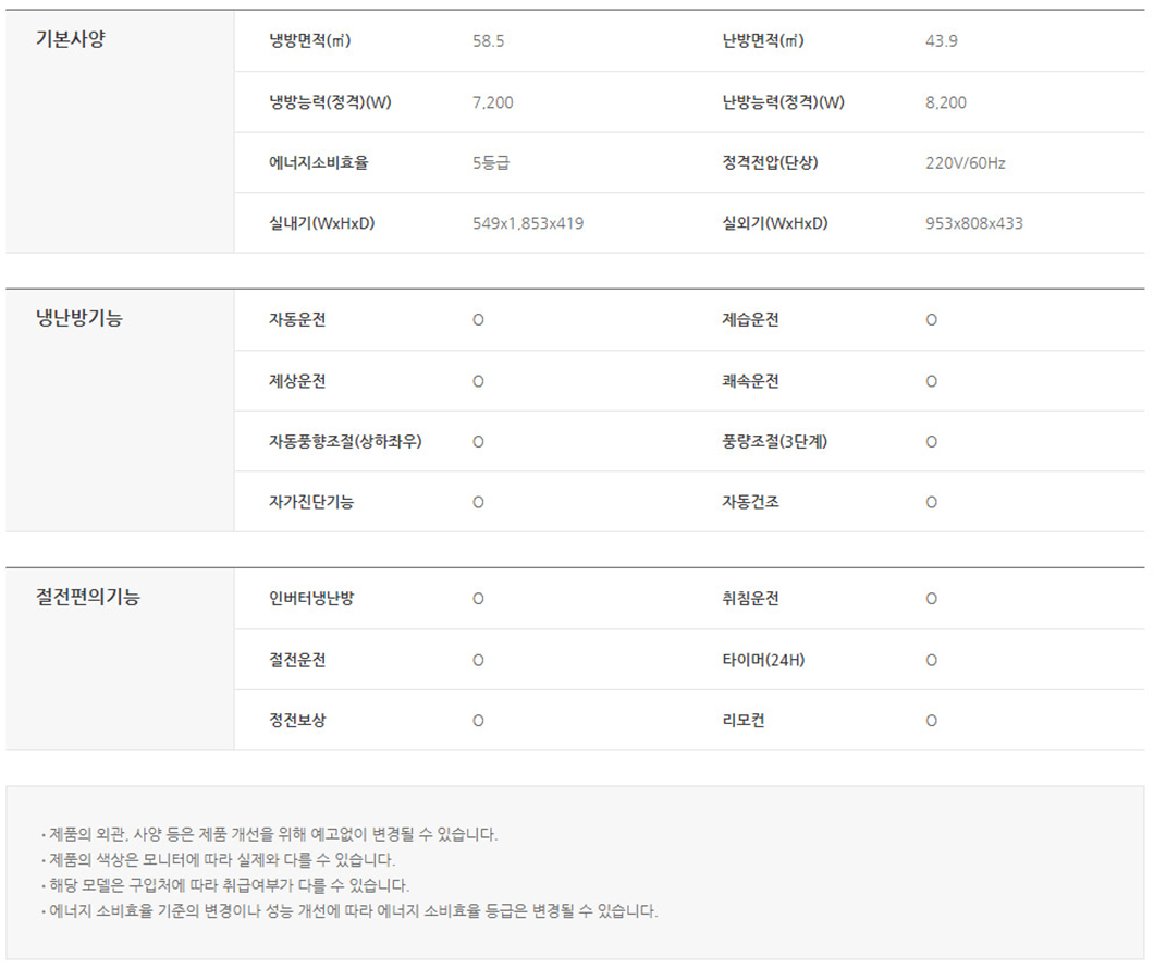 중대형 인버터 냉난방기 18평형